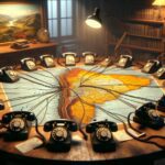 Teléfonos alrededor de un mapa de América del Sur.