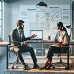 Reunión de negocios en una oficina moderna.