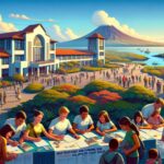 Inscripción de estudiantes en jornada de puertas abiertas universitaria.