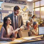 Oficina administrativa en Ecuador con personas trabajando