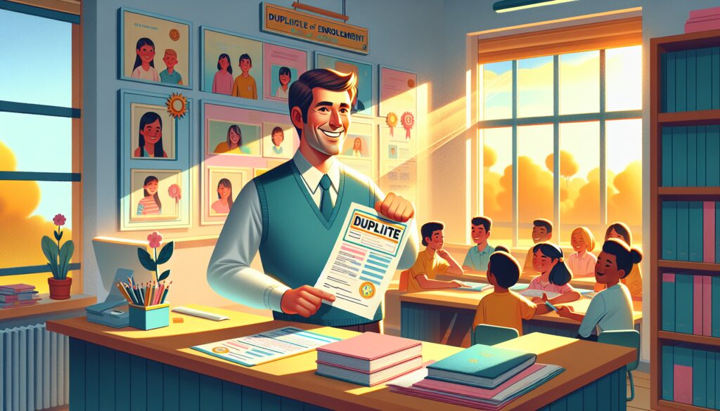 Maestro sonriente en clase con alumnos contentos