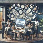 Reunión de consultoría financiera en oficina moderna.