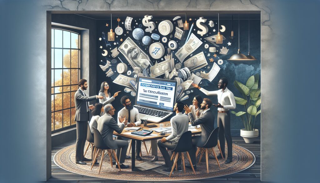 Reunión de consultoría financiera en oficina moderna.