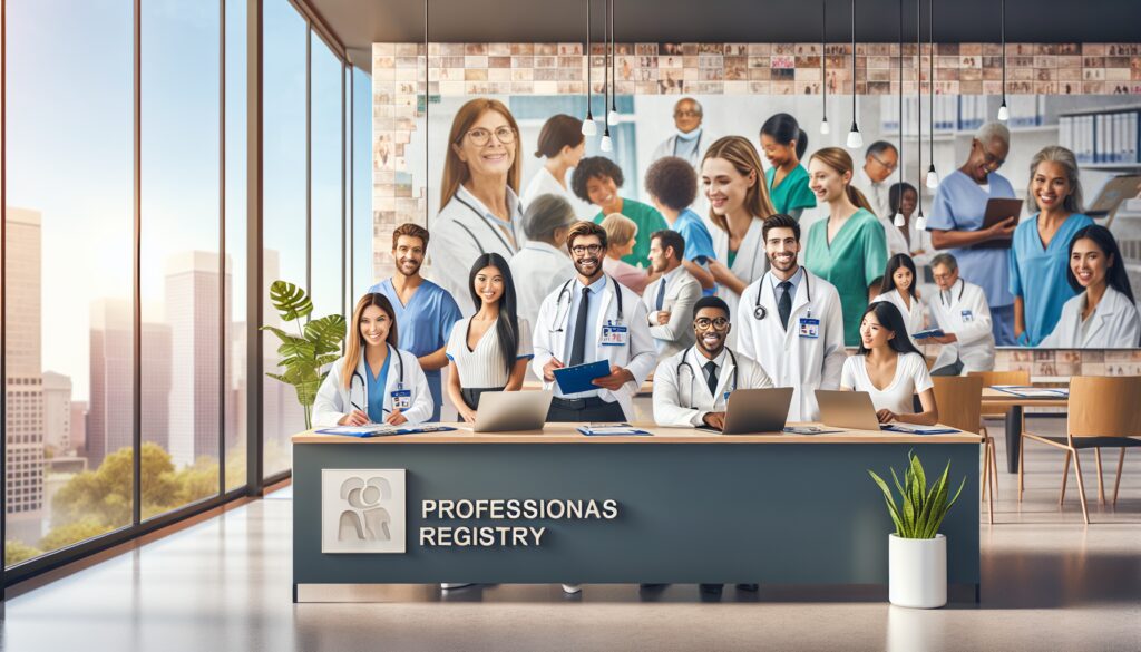 Registro de profesionales médicos en la oficina
