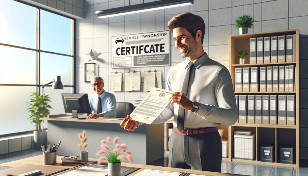 Entrega de certificado en oficina moderna.