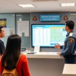 Personas observando pantalla de mapas y datos