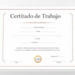 Certificado de trabajo en un marco blanco.