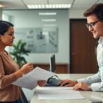 Personas trabajando en oficina con documentos.