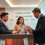 Reunión en oficina de abogados consultoría jurídica