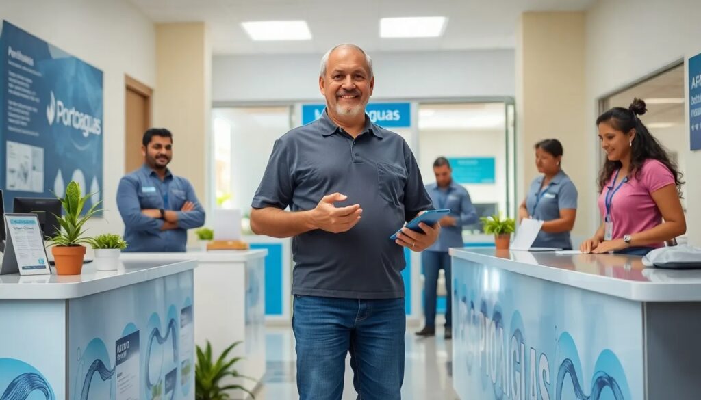 Personas trabajando en oficina moderna.